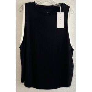 TAVI Black Sleeveless Tank Top Classic Minimalist Design Size L NWT